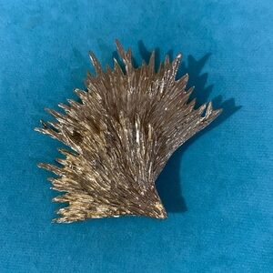 Vintage huge signed Ledo MCM 60’s brutalist gold tone pin brooch